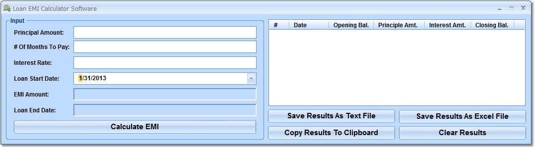 Loan EMI Calculator Software