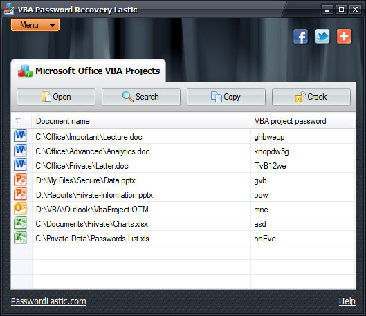 VBA Password Recovery Lastic