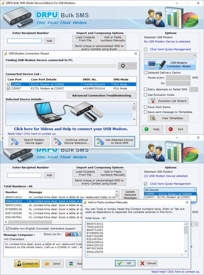 Send SMS with GSM Modem