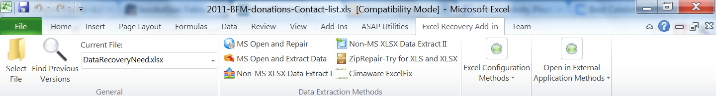 Excel Recovery Add In