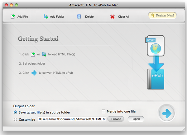 Amacsoft HTML to ePub for Mac