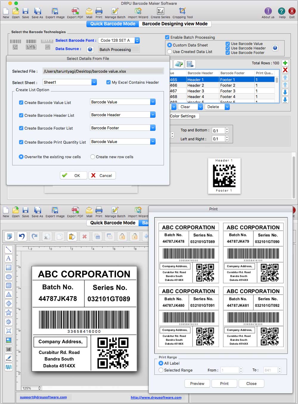 Mac Barcodes