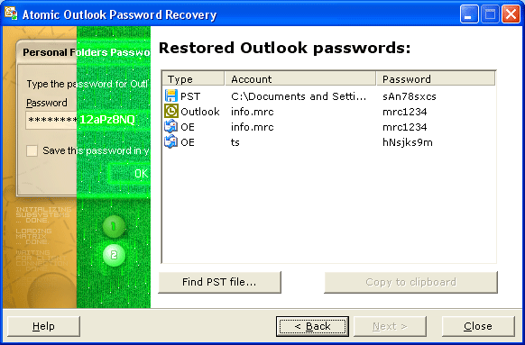 Atomic Outlook Password Recovery Tool