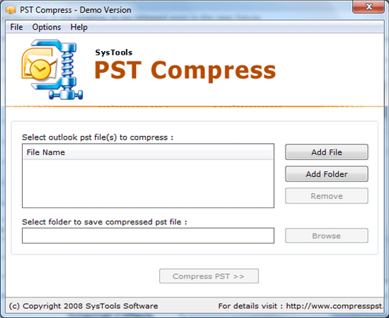 MS Outlook PST Compress Tool