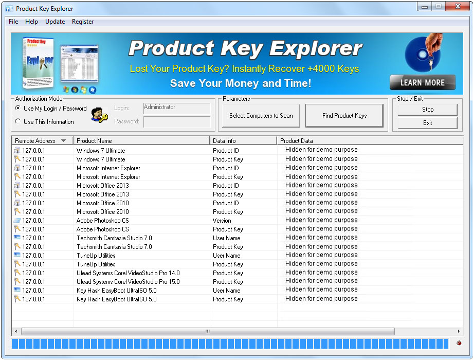Product Key Explorer Tool