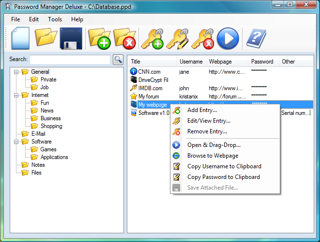Password Manager Deluxe Tool