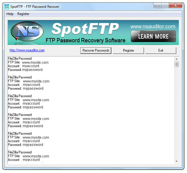 SpotFTP Password Recover Tool