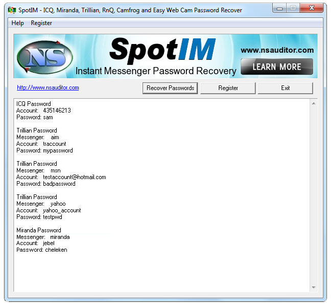 SpotIM Messenger Password Recovery Tool