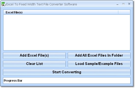XLSX To Fixed Width Text File Batch Converter Soft