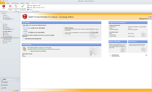 E-mail Shredder for Outlook Tool