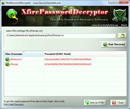 Xfire Password Decryptor Tool