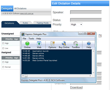Express Delegate Dictation File Manager