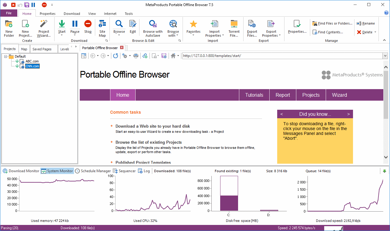 Portable Offline Browser Tool