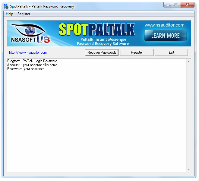 SpotPaltalk Password Recovery