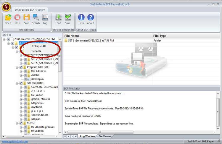 Repair corrupt BKF files
