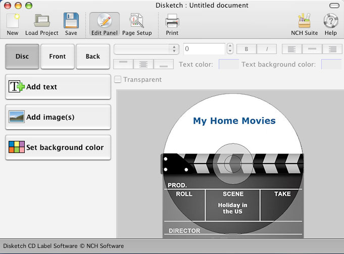 Disketch Free CD Label Software for Mac