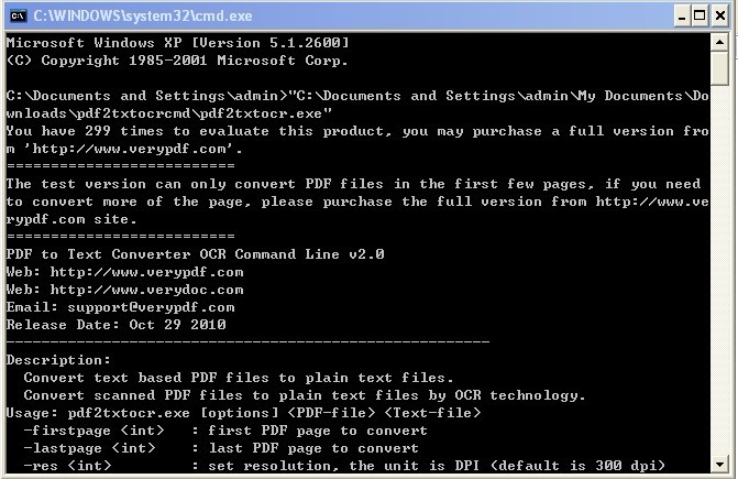 PDF to Text OCR Converter Command Line