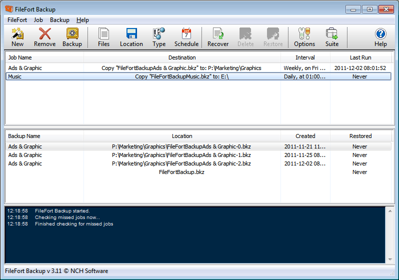 FileFort Free File Backup Software
