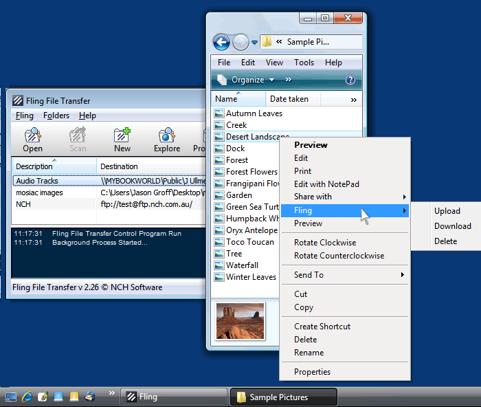 Fling Free FTP Uploader Software