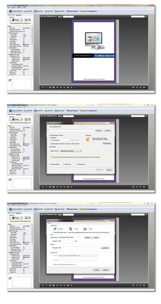 Free PageFlip OpenOffice to Flash