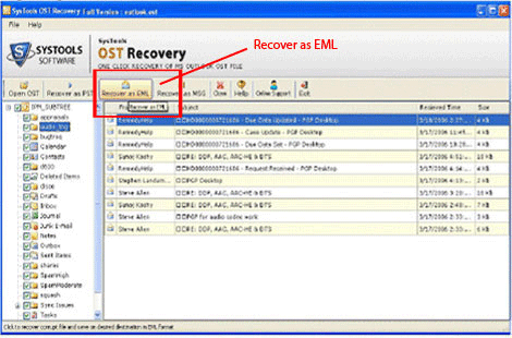 Free OST to EML Conversion