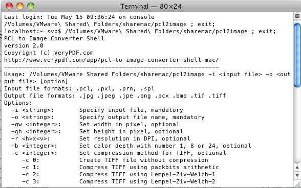 PCL to Image Converter Shell for Mac