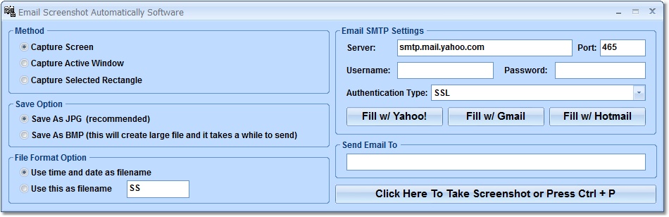 Email Screenshot Automatically Software