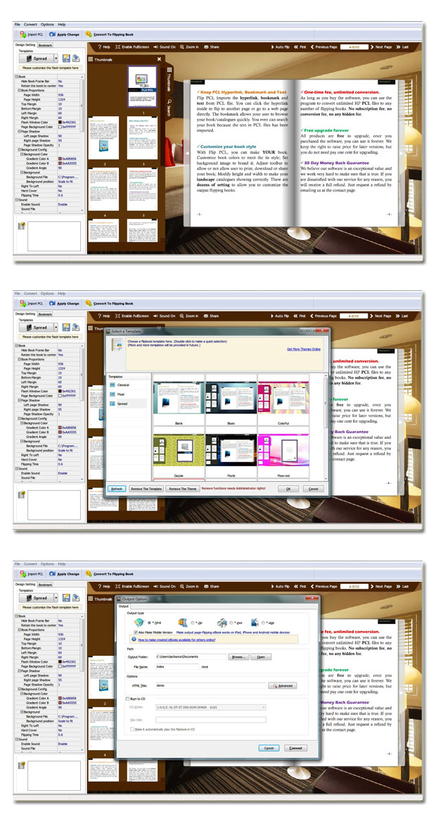 PCL to Flash Flipping Book