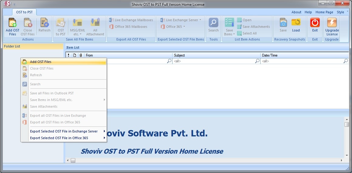 Import OST to PST Software