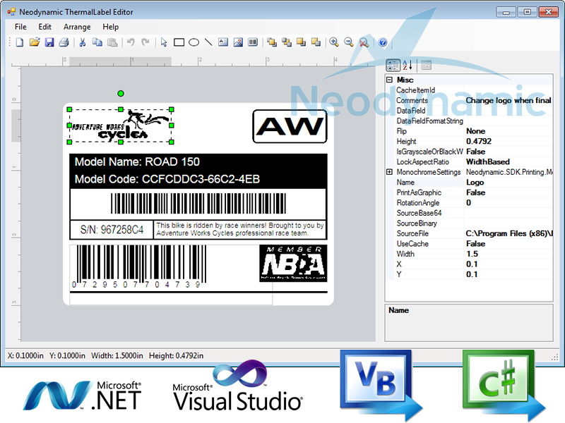 ThermalLabel Visual Editor for .NET