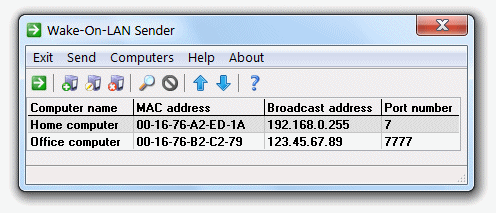 Wake-On-LAN Sender Tool