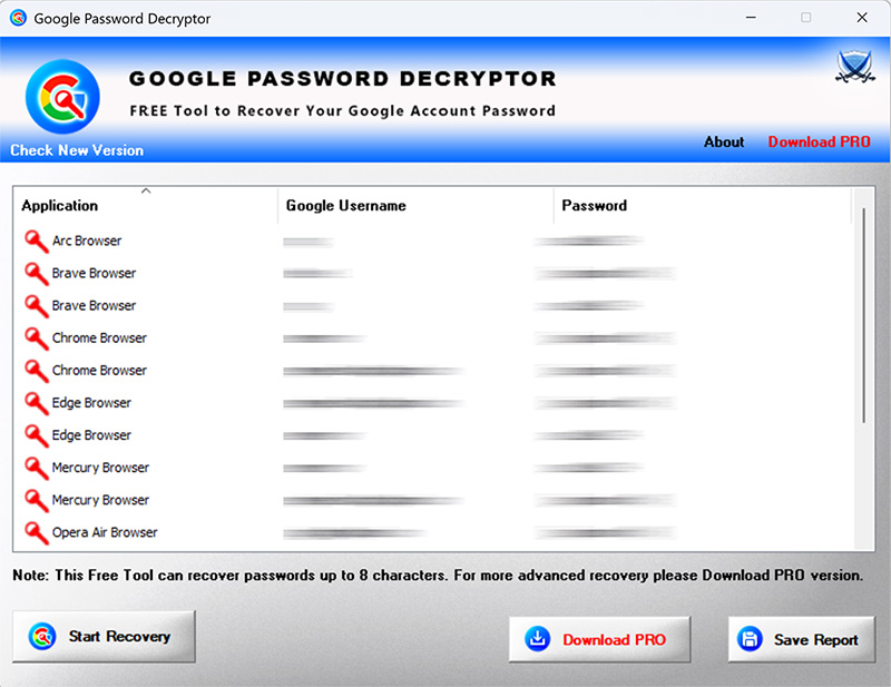 Google Password Decryptor Tool