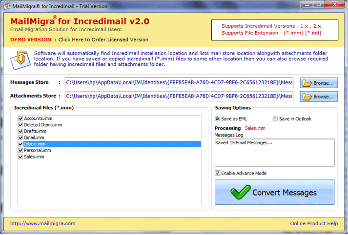 MailMigra for Incredimail