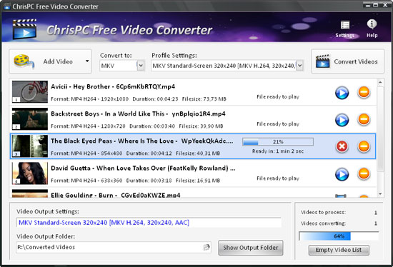ChrisPC Free Video Converter AVI FLV MKV MP4