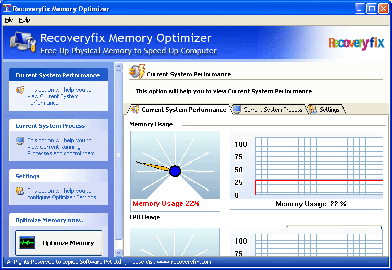 RecoveryFix Memory Optimizer