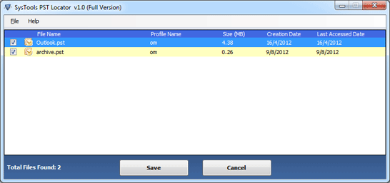 Locate PST File Outlook