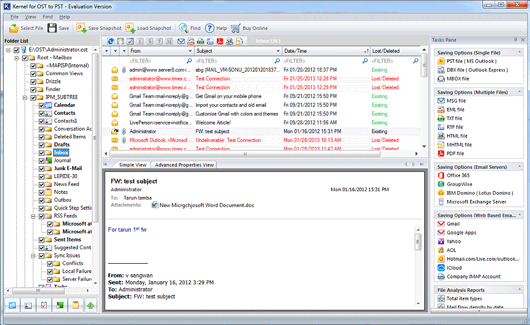 Recovery Files - Exchange OST to PST Converter