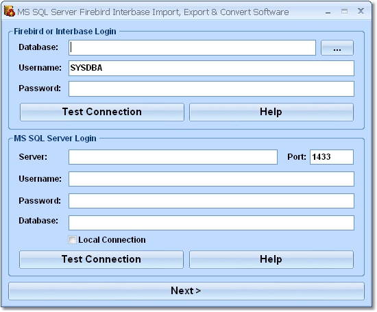 MS SQL Server Firebird Interbase Import, Export & 