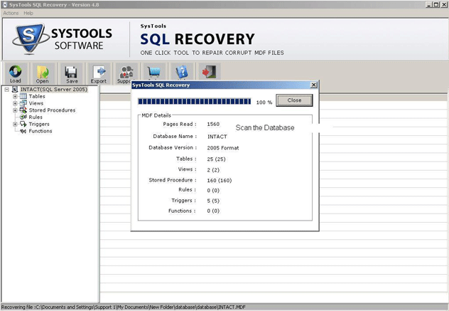 MS SQL MDF File Recovery