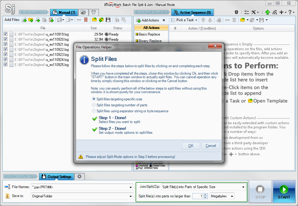 Batch File Split and Join