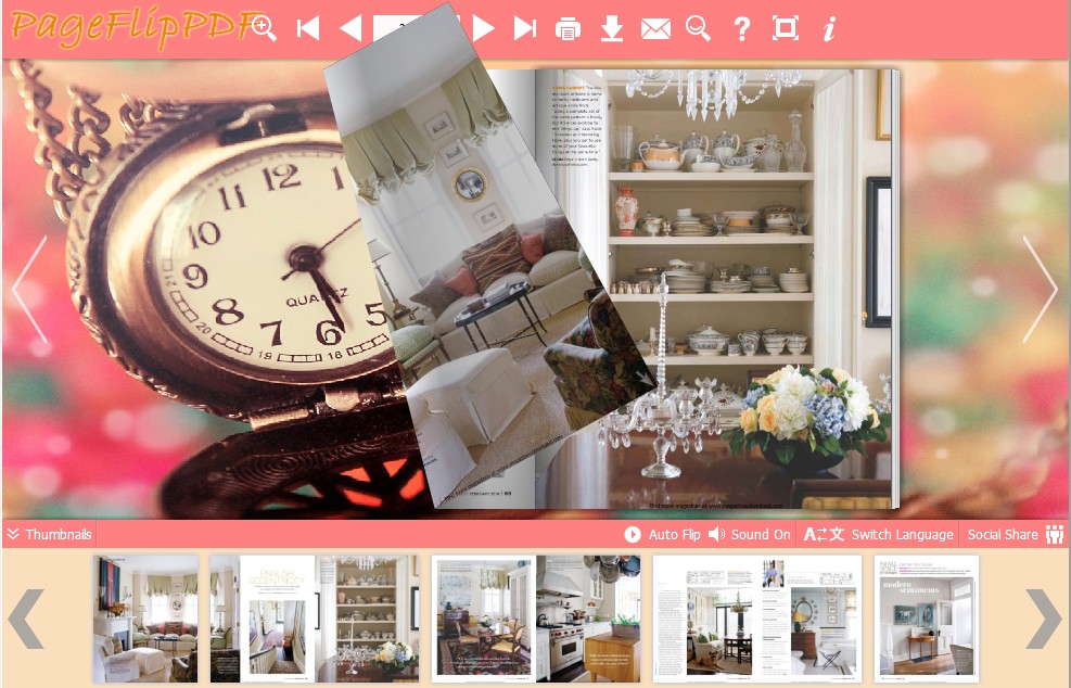 Clock Theme for Flipping Book Design