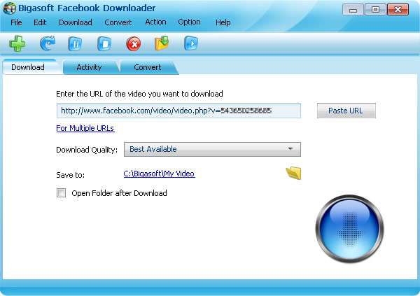 Bigasoft Facebook Downloader
