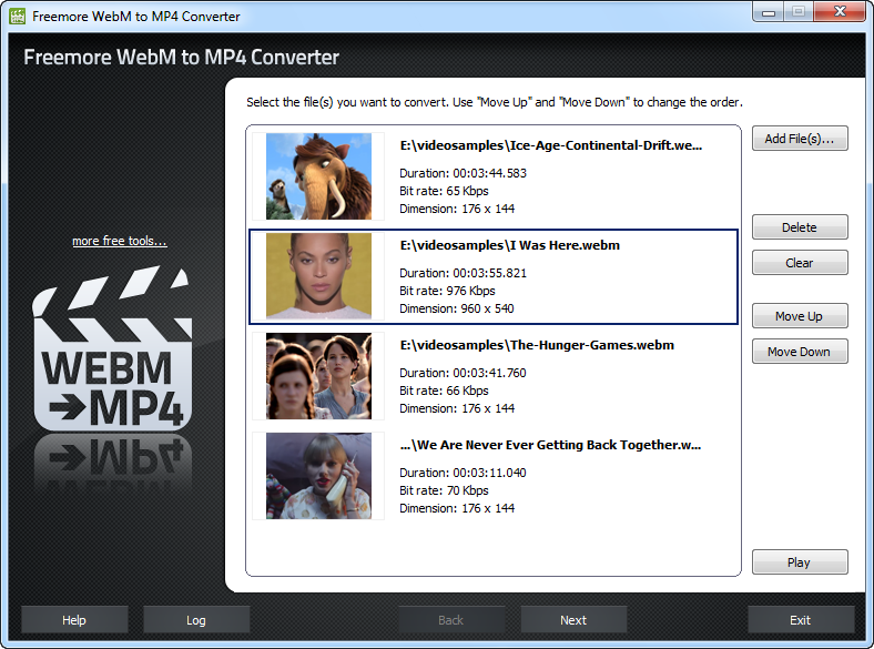Freemore WebM to MP4 Converter