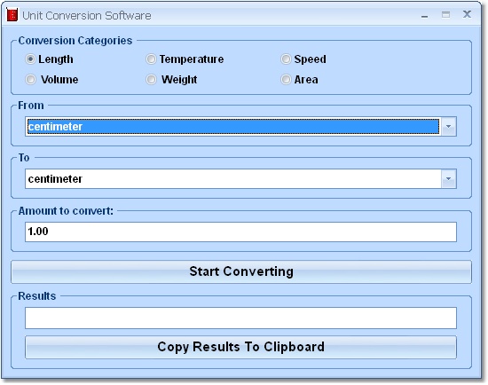 Convert Length, Temperature, Speed, Volume, Weight