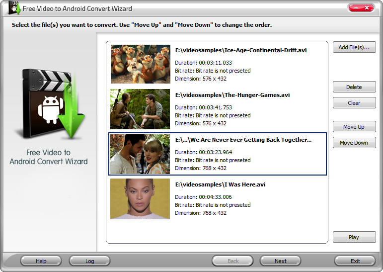 Free Video to Android Convert Wizard
