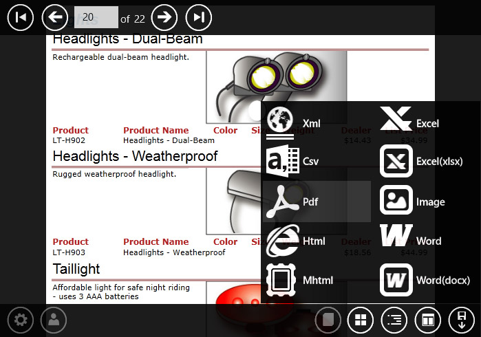 WinRT Viewer for Reporting Services