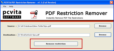 Remove Copy Restriction PDF Files