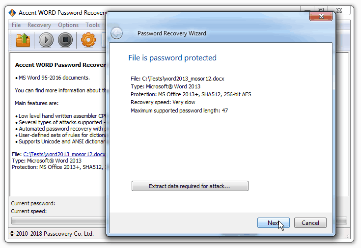 Accent WORD Password Recovery