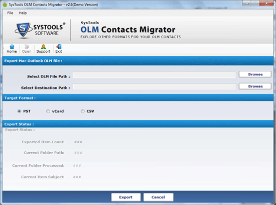 OLM Contacts to Outlook PST