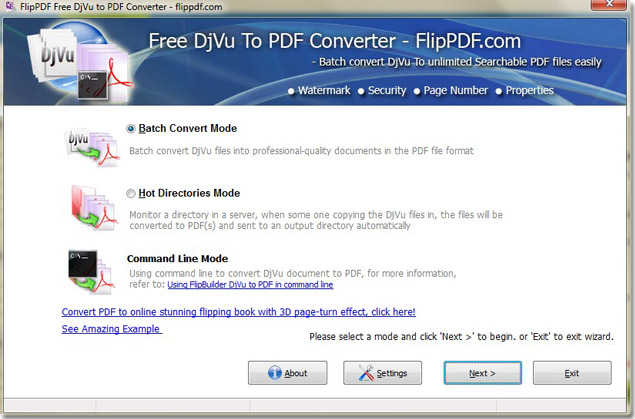 FlipPDF Free DJVU to PDF Converter